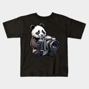 Panda Photographer Kids T-Shirt